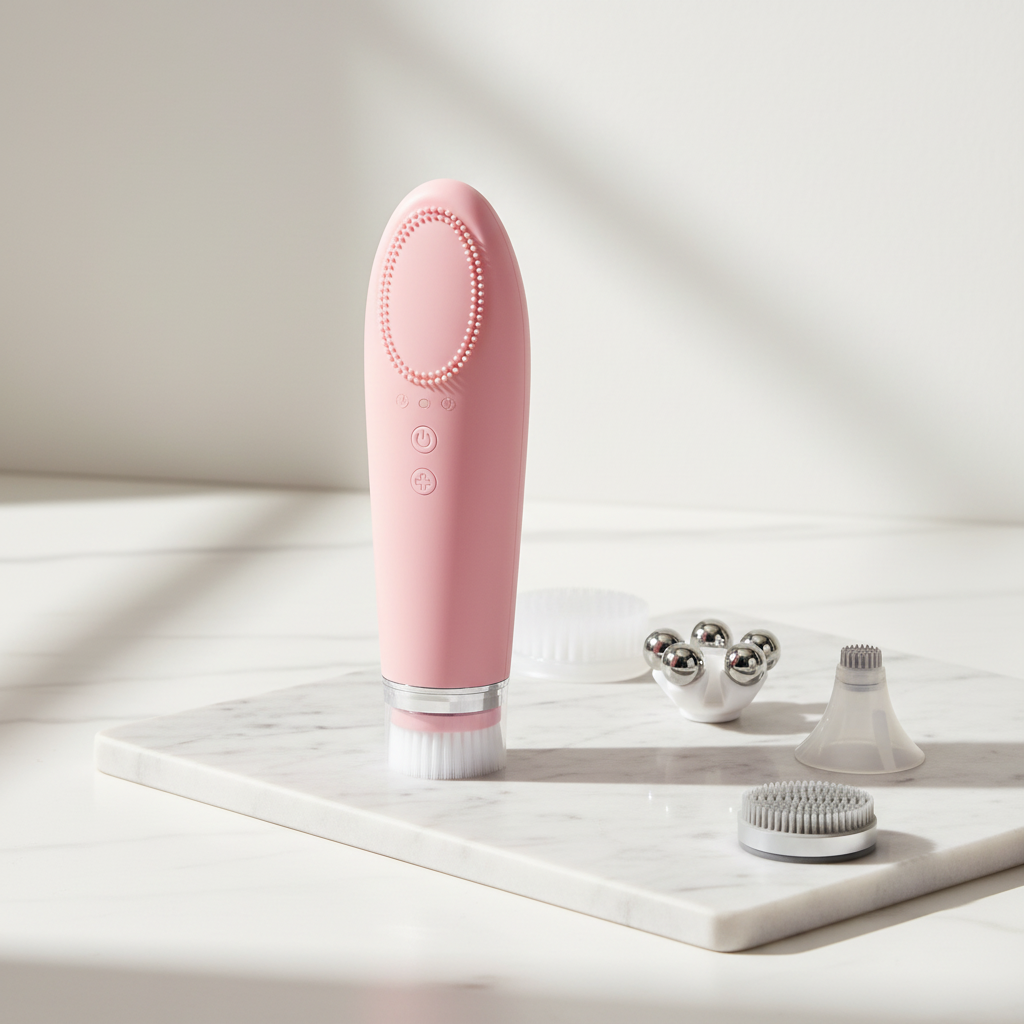 Appareil rose sur fond blanc harmonisé